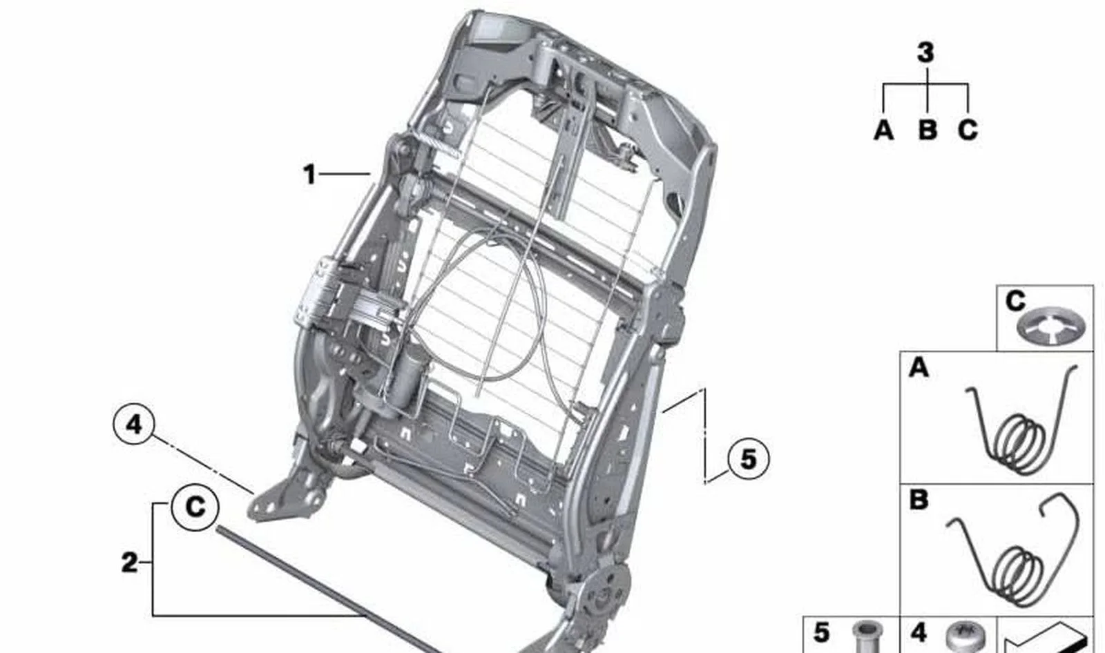 BMW F01 F02 F04 F07… Elektrikli Koltuk Sırt Çerçevesi 52109160684