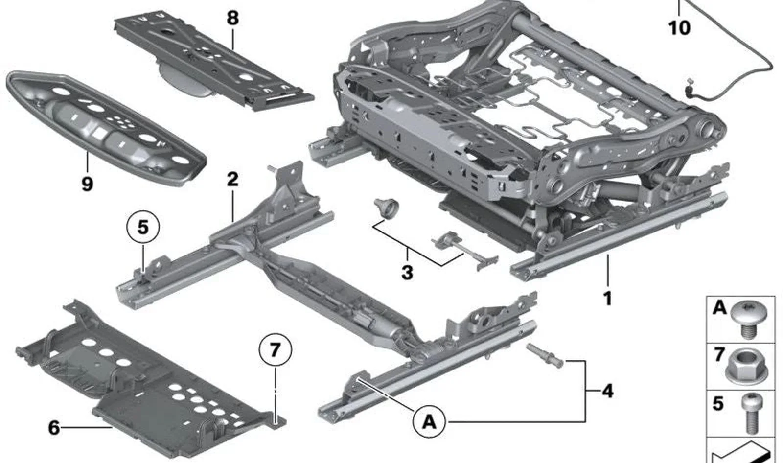 BMW F01 F02 F04 F07… Sol Konfor Koltuk Kayar Rayı 52109168753