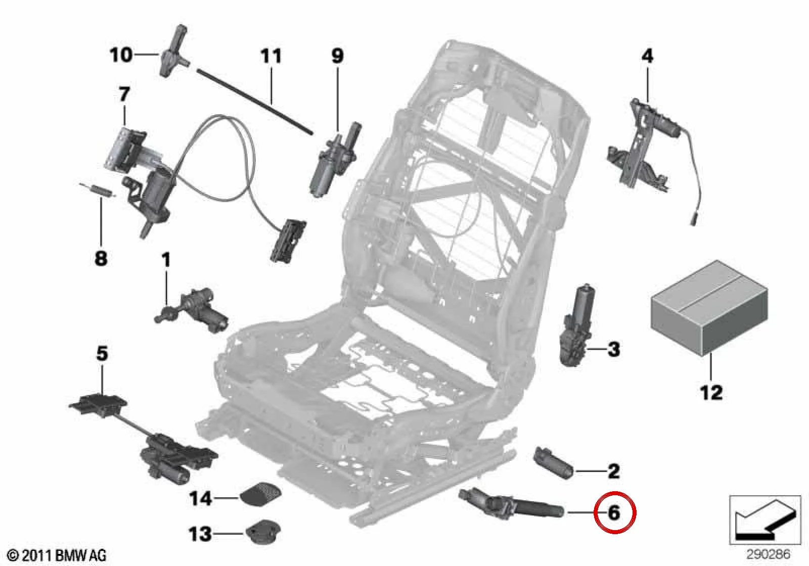 BMW F01 F02 F04 F07… Sağ Koltuk Yükseklik Ayar Motoru 52109168756