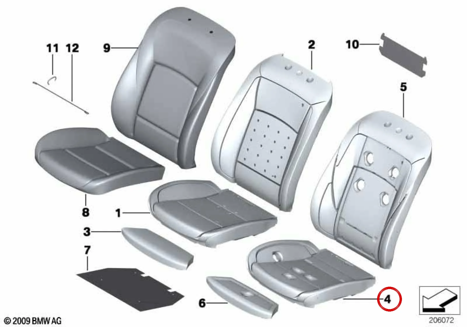 BMW F01 F02 F04 F07… Aktif İklimlendirmeli Koltuk Minder Süngeri 52109174843