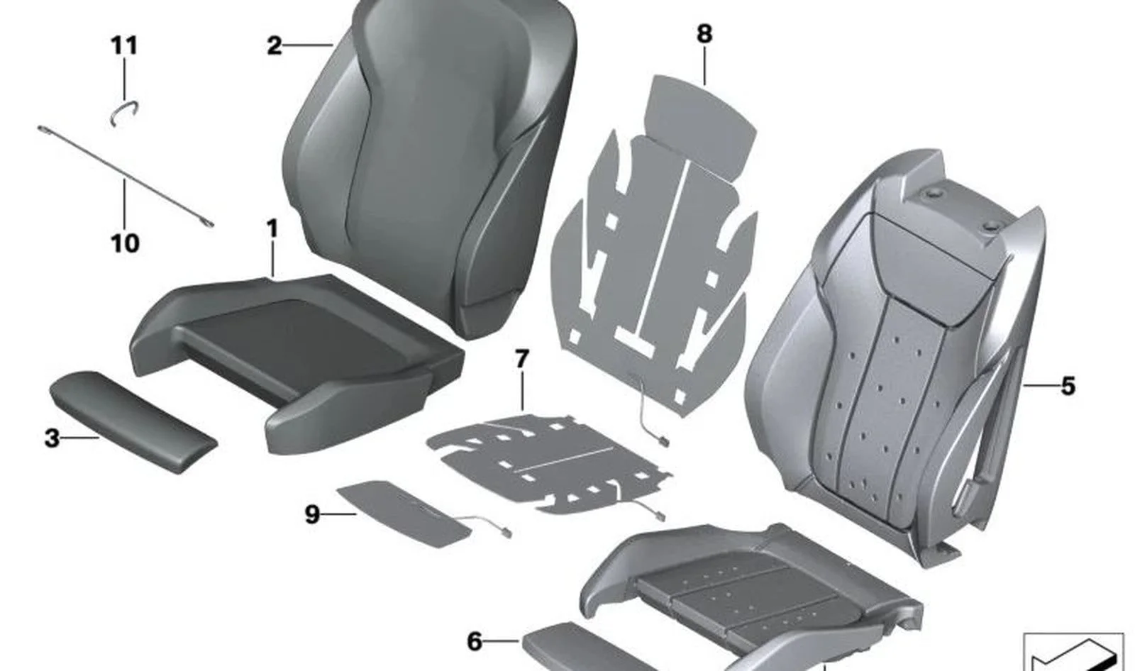 BMW G22 G42 Sol Sportif Siyah Deri Sırt Kılıfı 52109466669