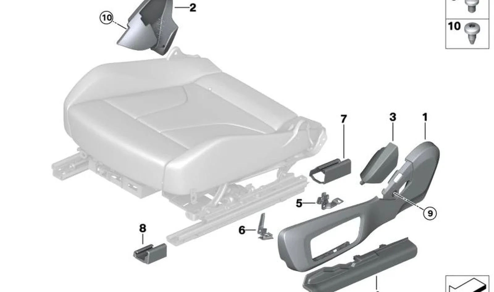 BMW G22 G23 G42 Sol Elektrikli Koltuk Bej Yan Trimi 52109870705