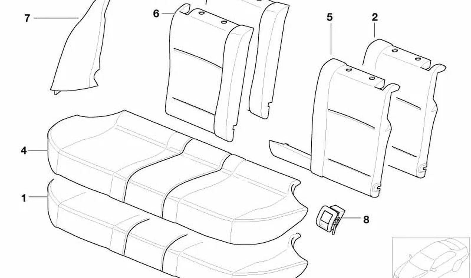 BMW 5 Serisi E39 ISOFIX Bağlantı Kapağı Gri 52207053141
