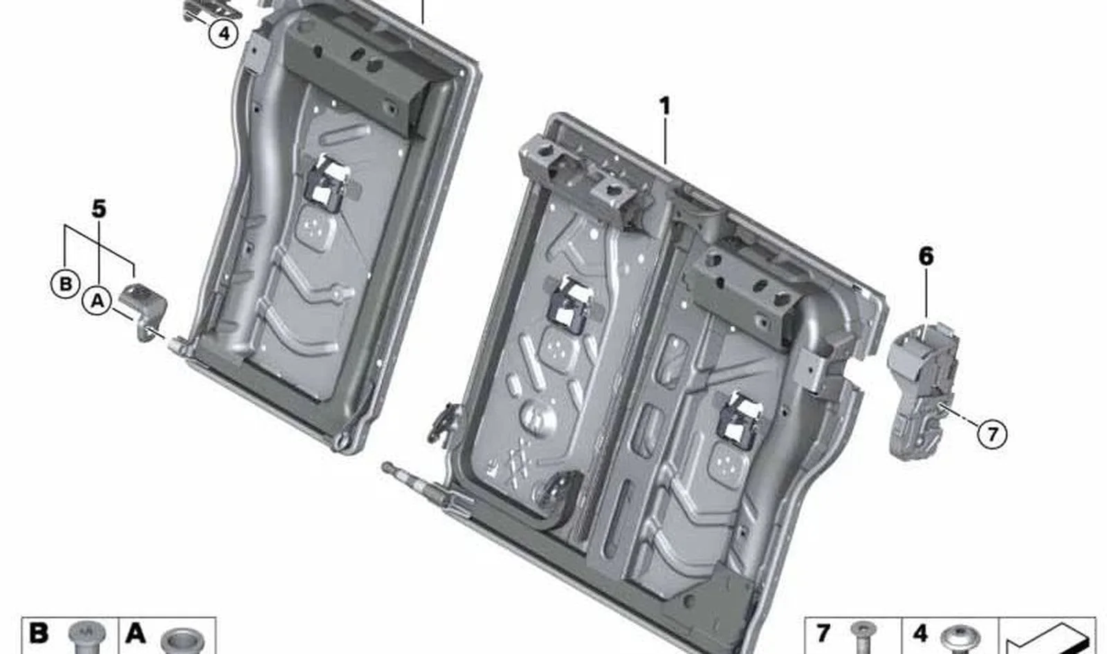 BMW F20 F21 F34 F36 Arka Sağ Sırtlık İskeleti 52207243613