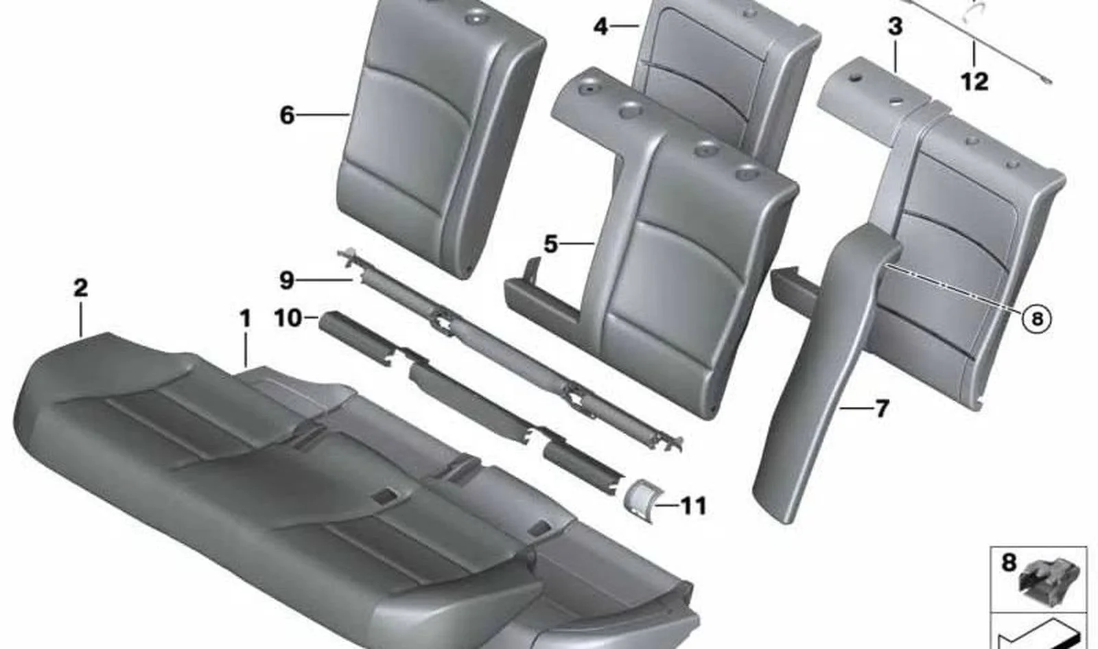 BMW 5 Serisi F10 Arka Sol ISOFIX Dış Kapağı Tarçın Kahve 52207247237