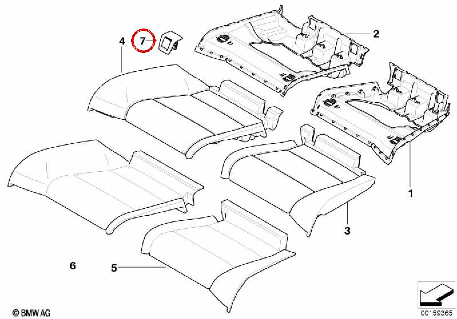 BMW 3 Serisi E93 ISOFIX Bağlantı Kapağı 52207262809