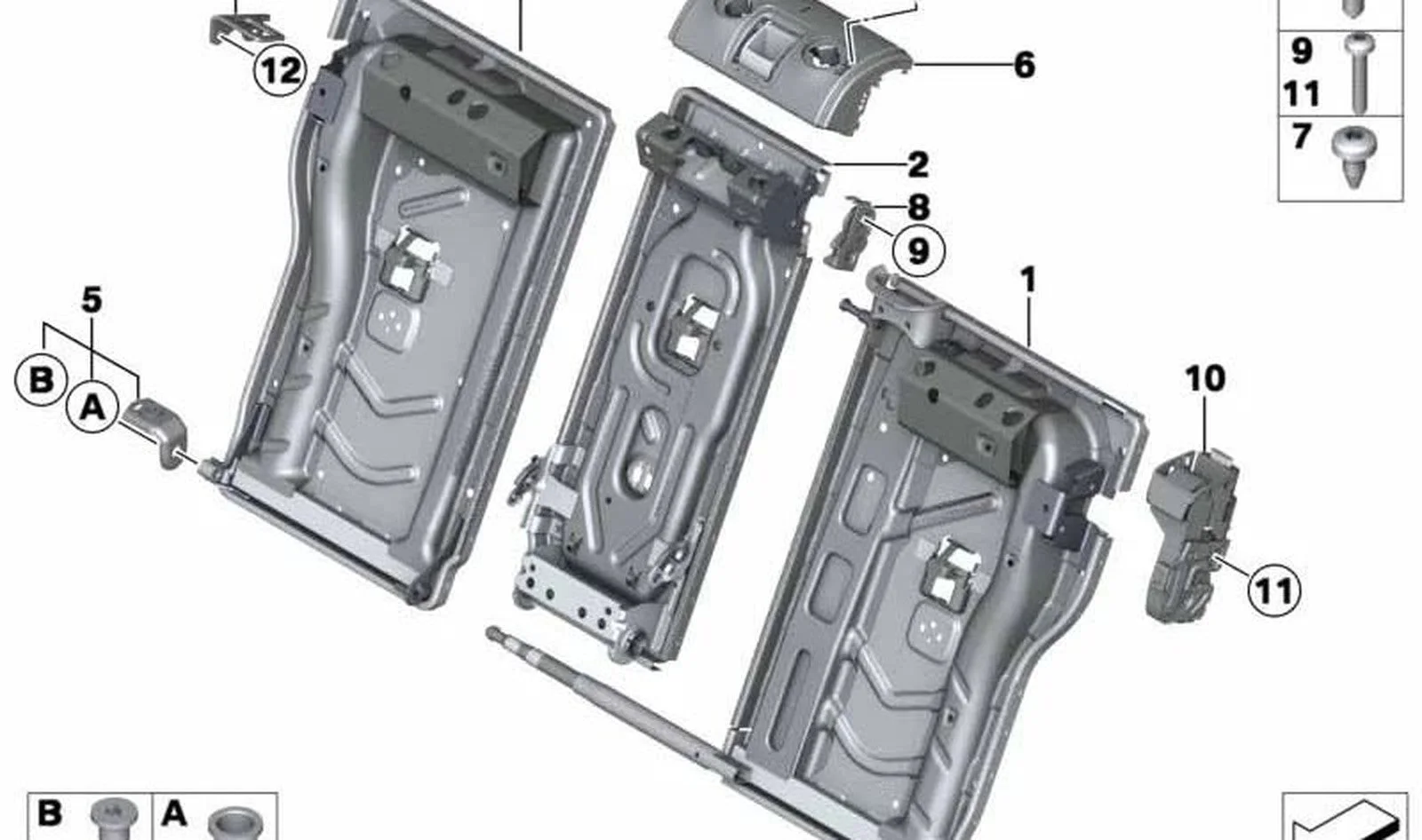 BMW F31 F34 F36 Arka Koltuk Orta Sırtlık Parçası 52207284742