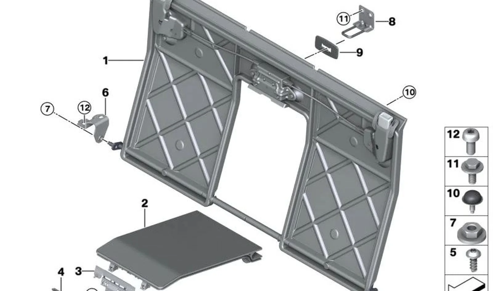 BMW 4 Serisi F33 F83 Arka Koltuk Ankraj Kilidi 52207328110