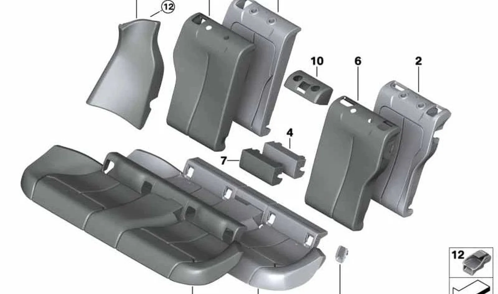 BMW 4 Serisi F36 Sağ Antrasit Yan Parça 52207347514