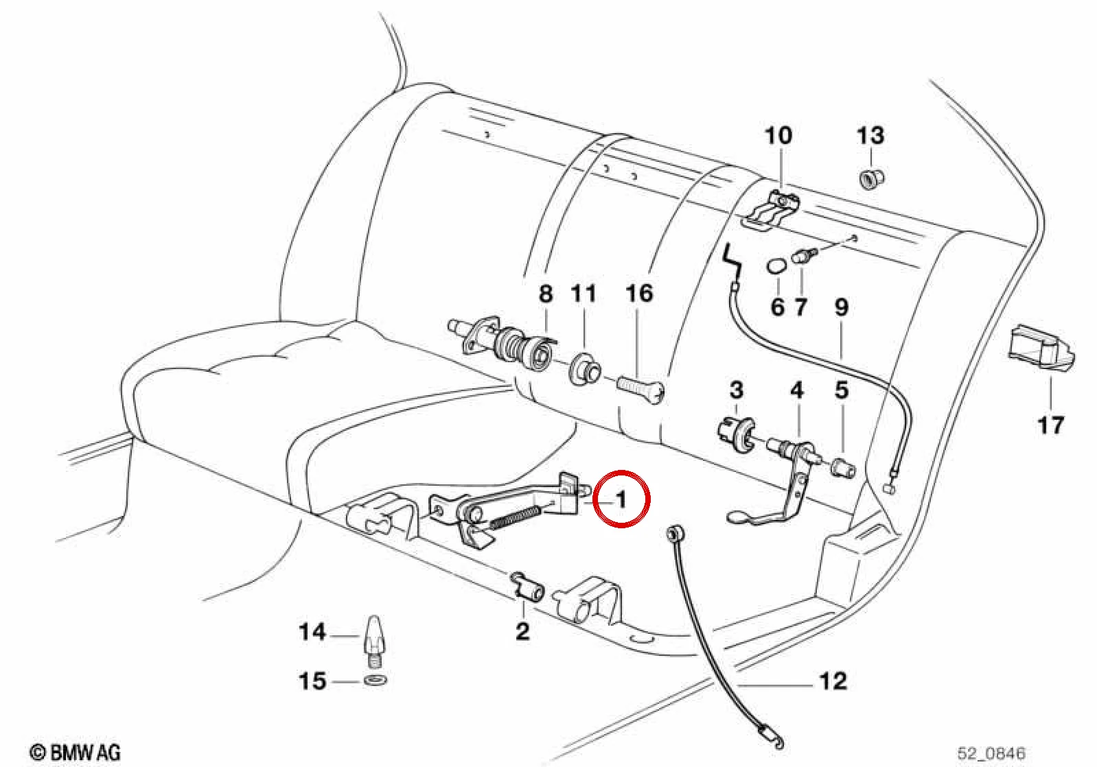 BMW 5 Serisi E34 Sağ Taşıyıcı Braket 52208117552