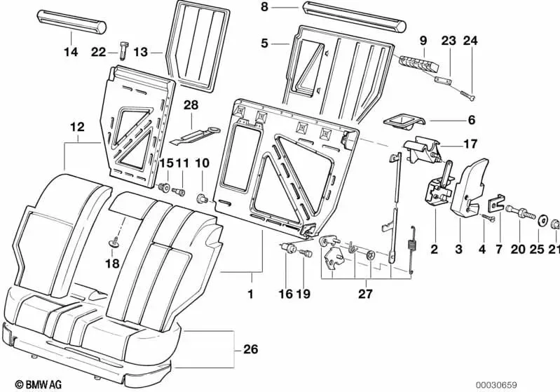 BMW 5 Serisi E34 Arka Sağ Kilit Mekanizması 52208120394