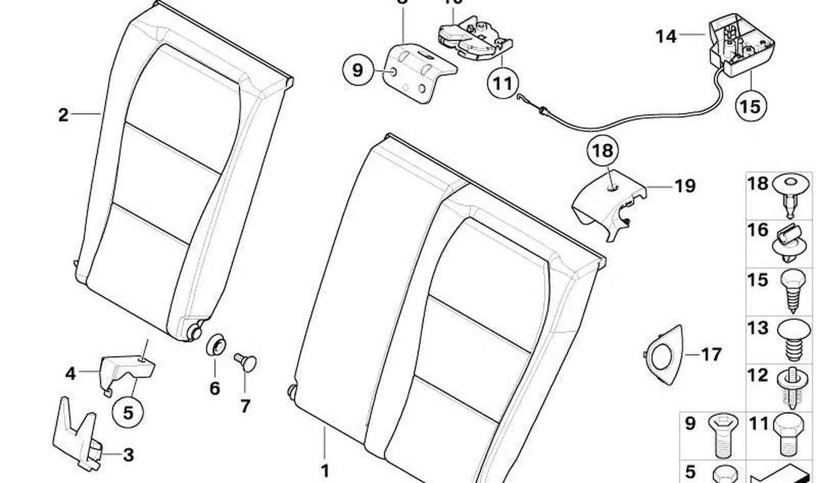 BMW 3 Serisi E46 Sol Arka Sırtlık Kilidi 52208209035