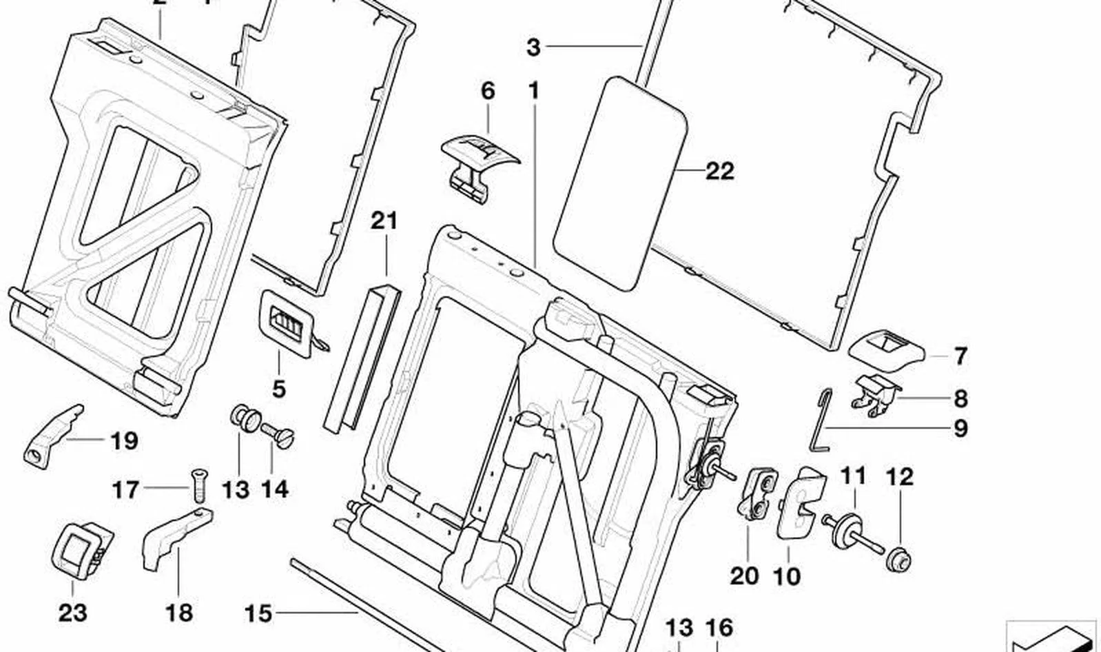 BMW 5 Serisi E39 Arka Koltuk Arka Trim Kaplaması 52208244211