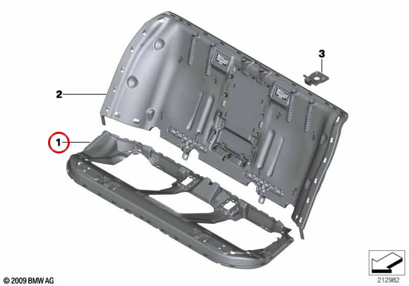BMW 5 Serisi F10 F18 Arka Koltuk Sırtlık Taşıyıcısı 52209162835