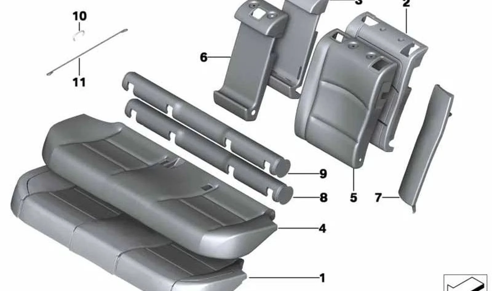 BMW 5 Serisi F10 F11 ISOFIX Bölgesi Destek Süngeri 52209162924