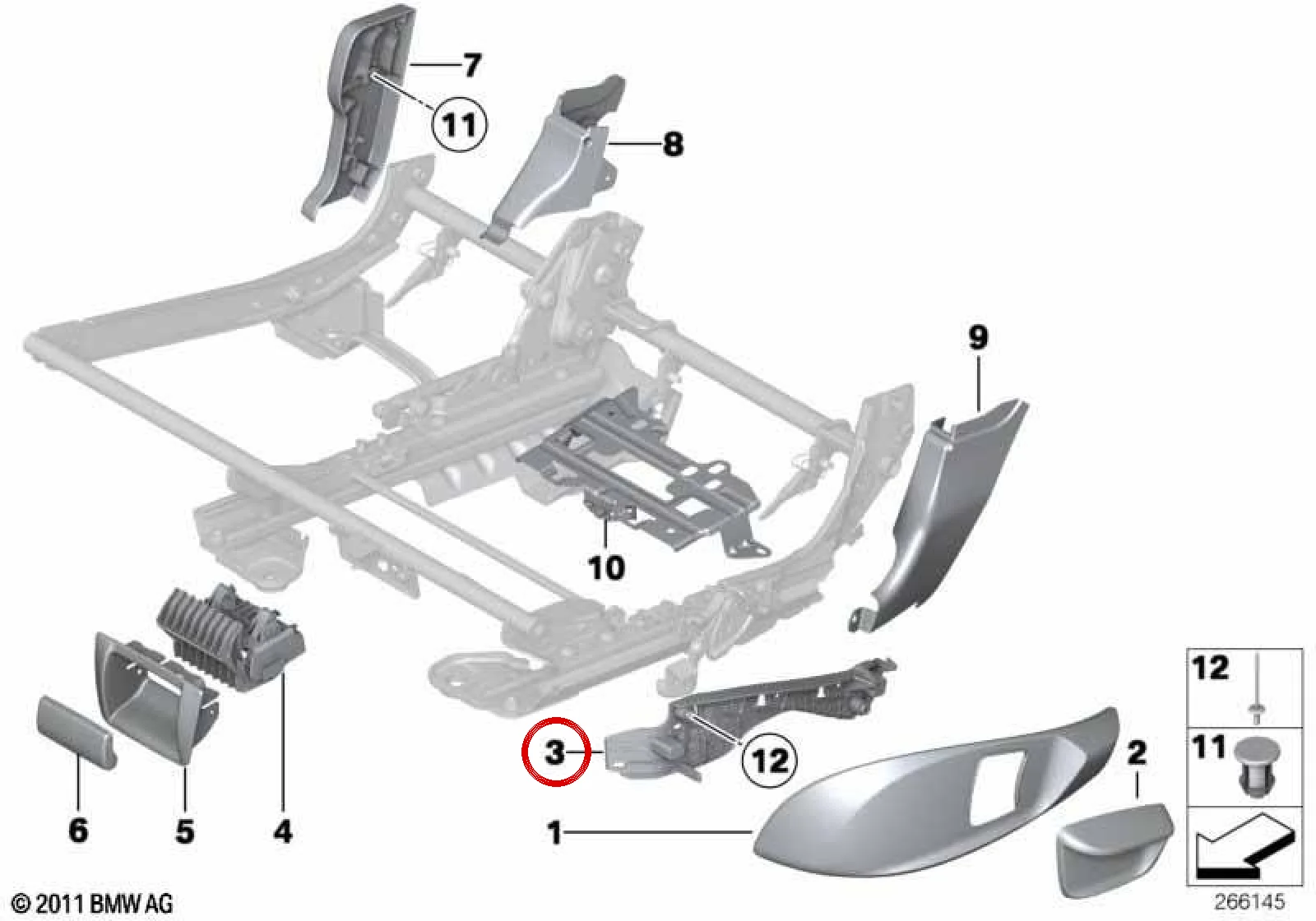 BMW 5 Serisi F07 Sol Dış Döşeme Bağlantı Tutucusu 52209182781
