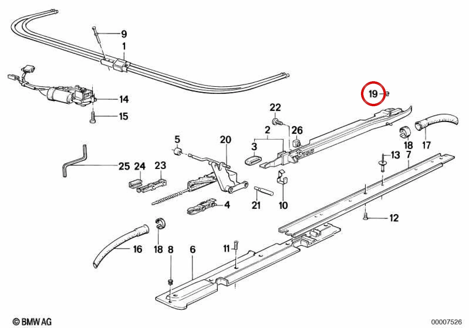 BMW E32 E34 Açılır Tavan Lastik Tampon 54128105429