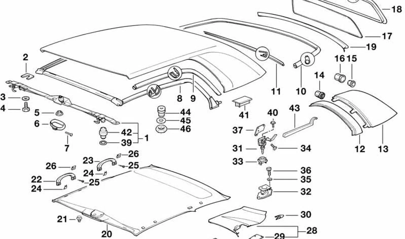 BMW 3 Serisi E36 Tavan Sol Kilit Mandalı 54218160149