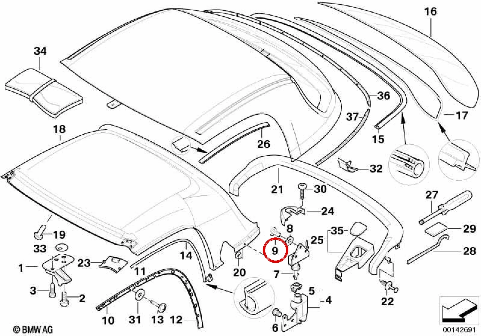 BMW 3 Serisi E36 Torx Başlı Cıvata M8x20 54218410547