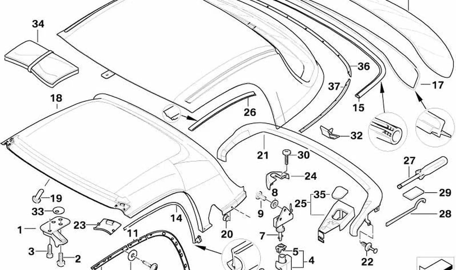 BMW 3 Serisi E36 Hardtop Bağlantı Pulu 54218410664