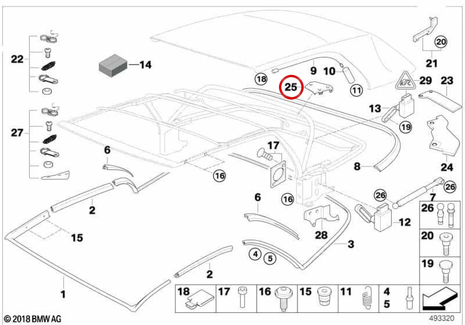 BMW 3 Serisi E46 Katlanır Tavan Sol Dikme Kaplaması 54317117731