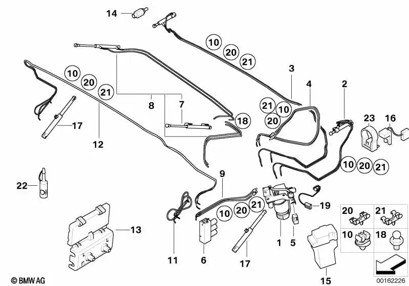 BMW 3 Serisi E46 Tavan Hidrolik Hortumu Tutucusu 54347053420