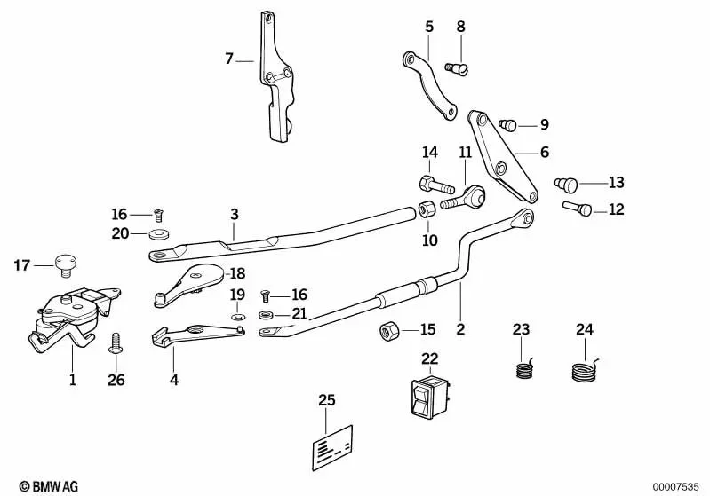BMW 3 Serisi E30 Katlanır Tavan Mandal Kolu 54348112789