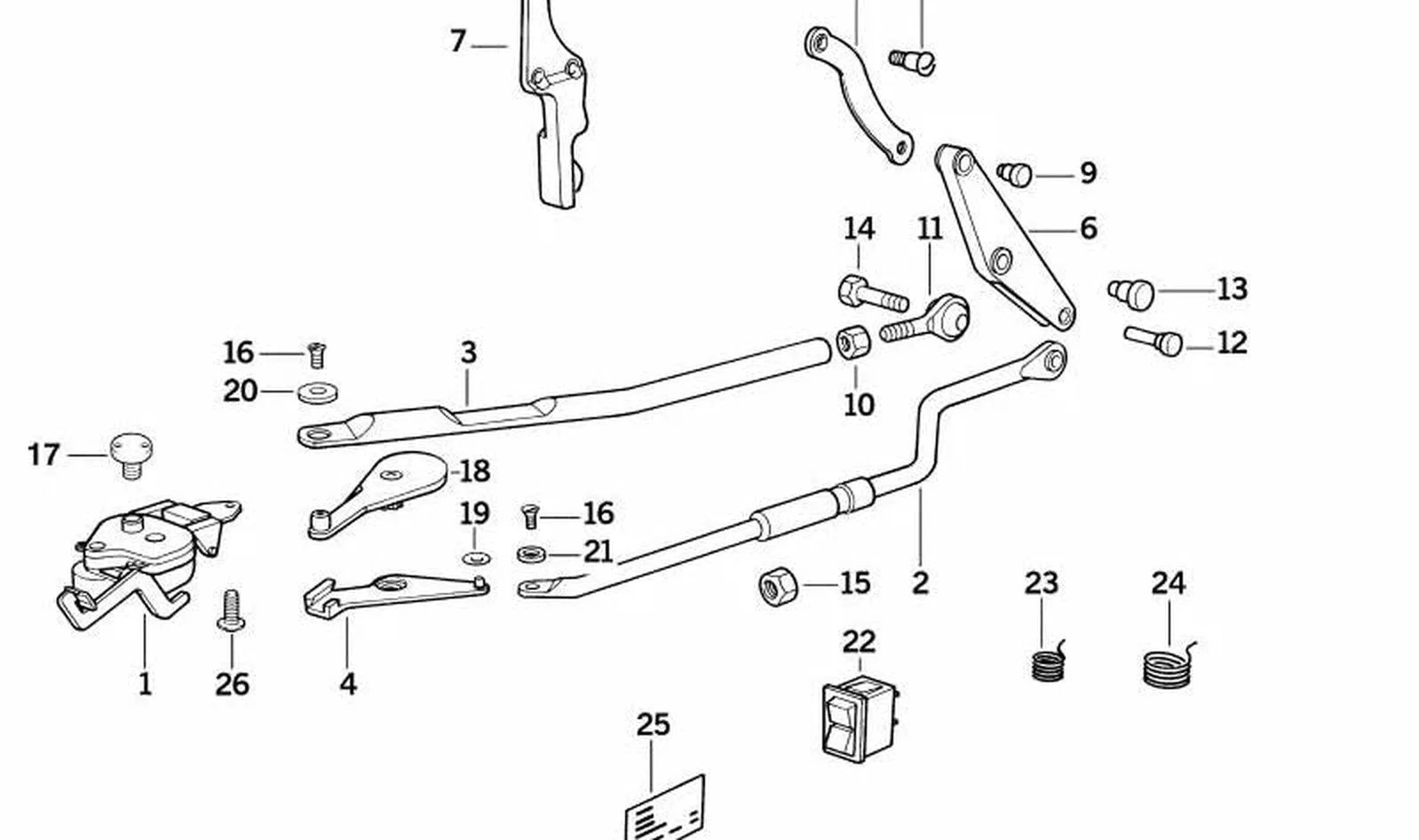BMW 3 Serisi E30 Katlanır Tavan Mekanizma Kolu 54348121684