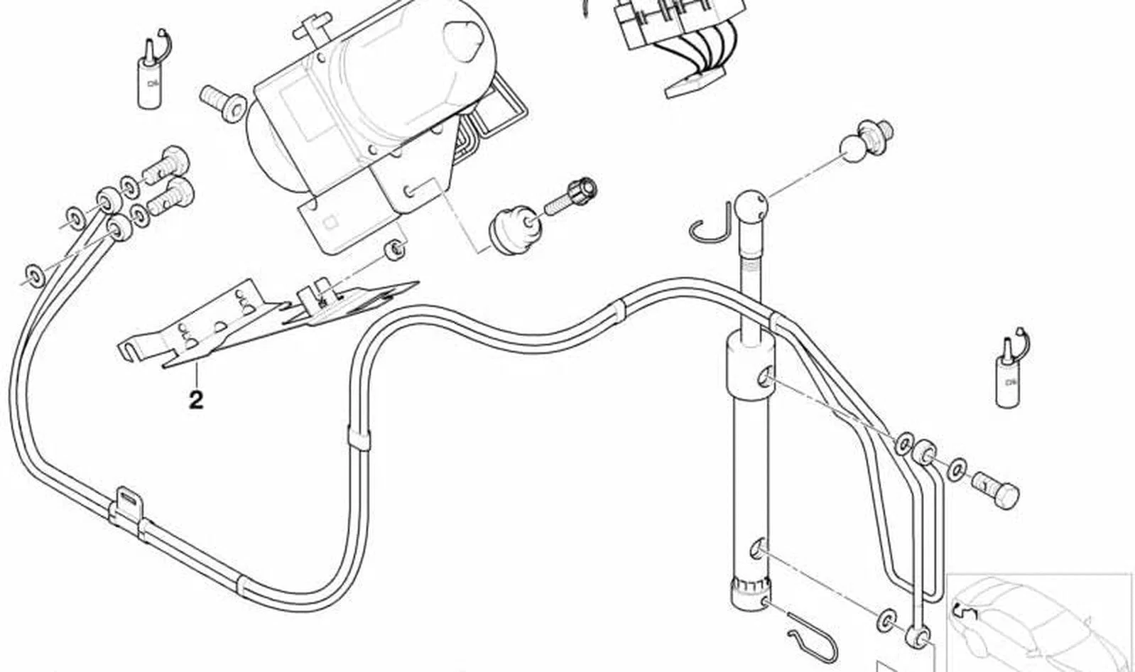 BMW 3 Serisi E36 Tavan Hidrolik Ünitesi Braketi 54349410999