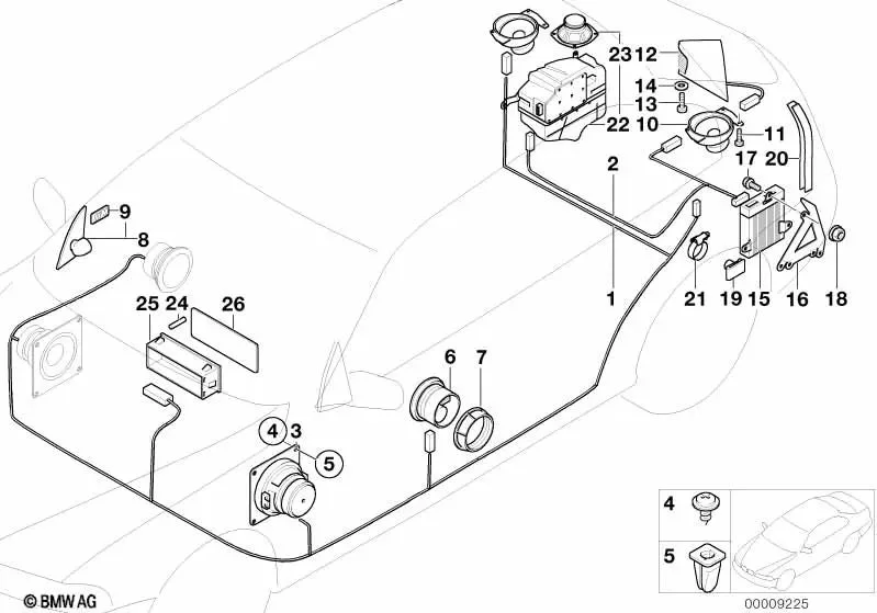 BMW 3 Serisi E36 Subwoofer Kablo Demeti 61102267125