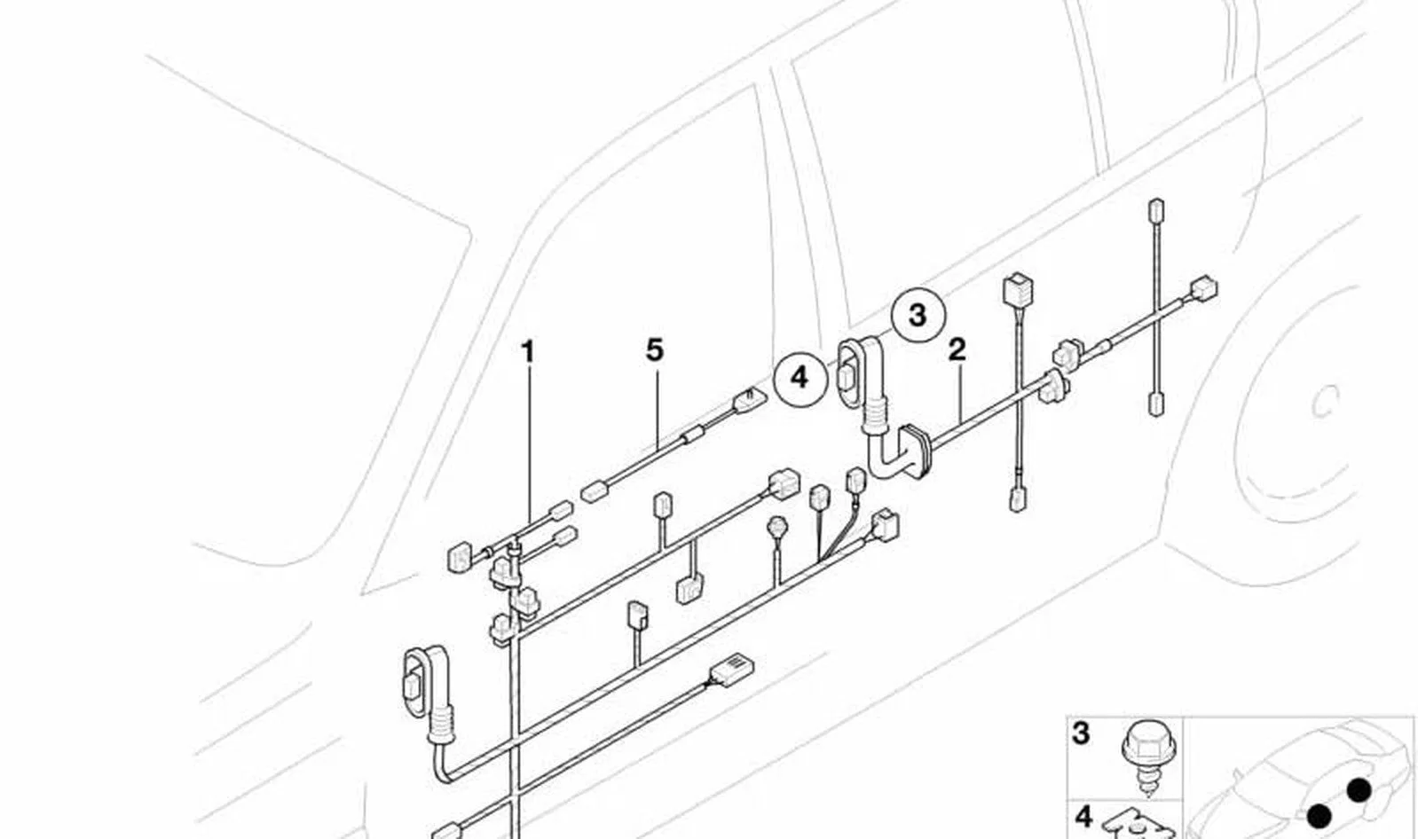 BMW 3 Serisi E36 Yolcu Tarafı Kablo Demeti 61108357594