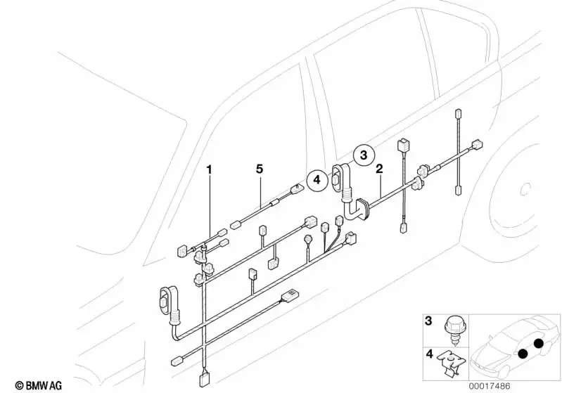BMW 3 Serisi E36 Sürücü Tarafı Kablo Takımı 61108367500