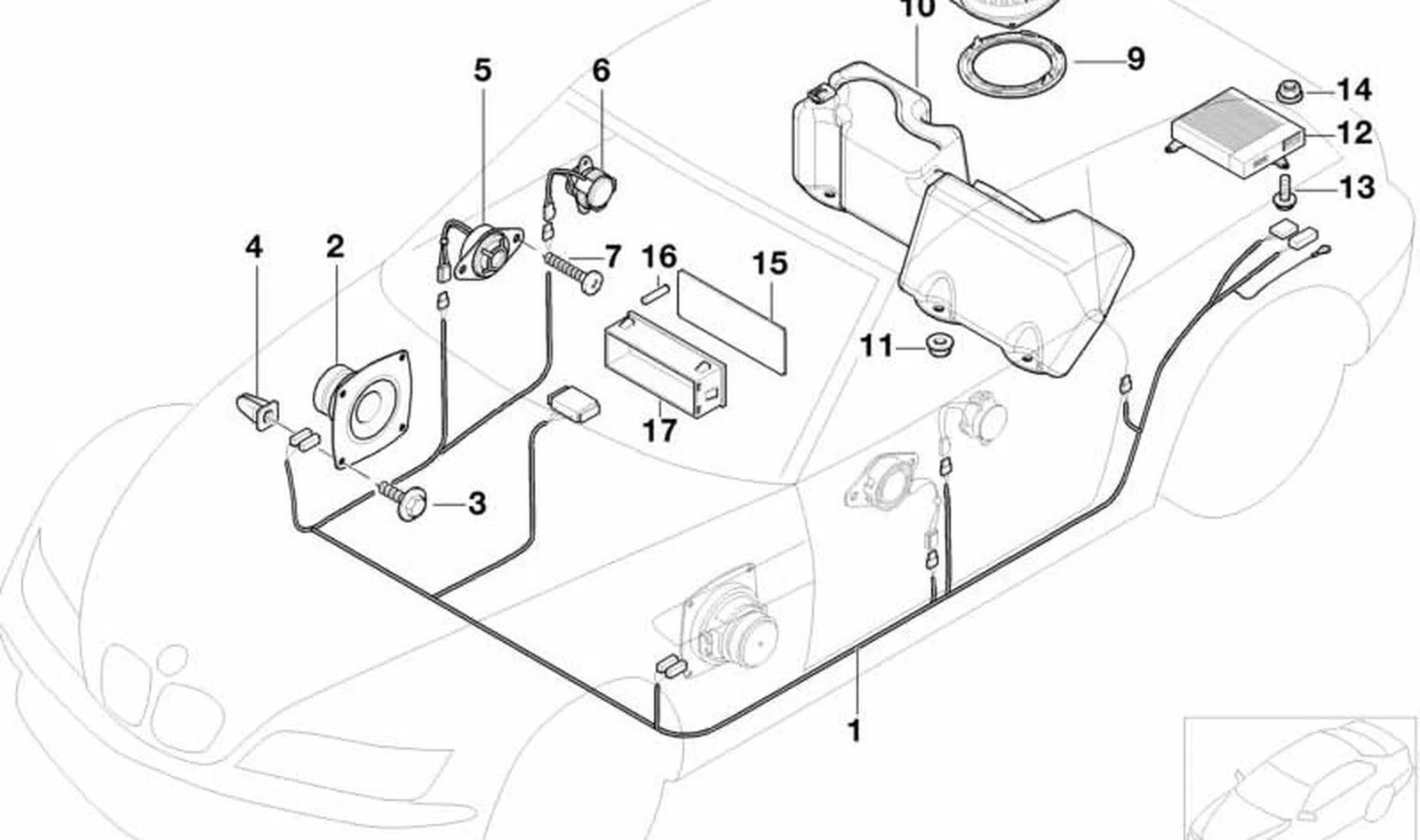 BMW 3 Serisi E36 Top Hi-Fi Ses Sistemi Kablo Demeti 61108381257