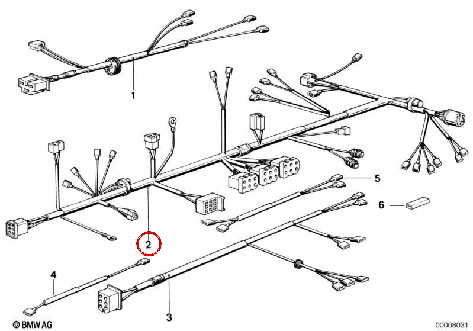 BMW E24 E28 E30 Kısmi Şasi Kablo Demeti 61111244775