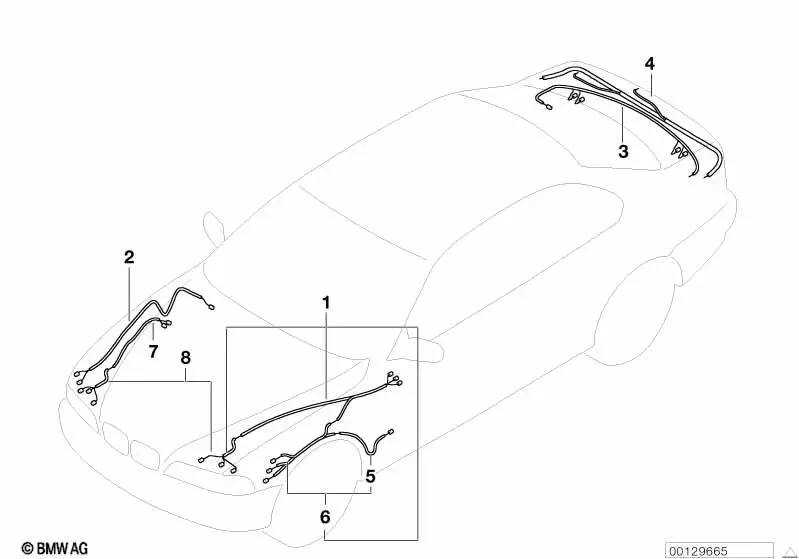 BMW 5 Serisi E39 Bagaj Kapağı Tamir Kabloları 61116936274