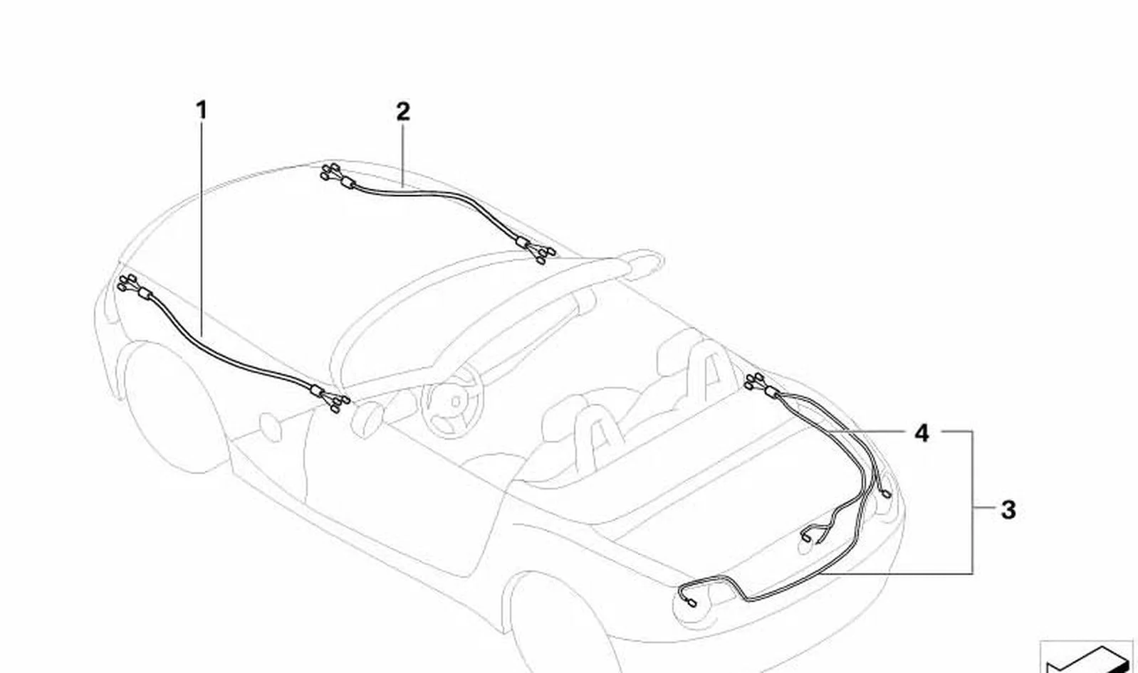 BMW Z4 E85 Arka Sağ Tamir Kablo Seti 61116961292