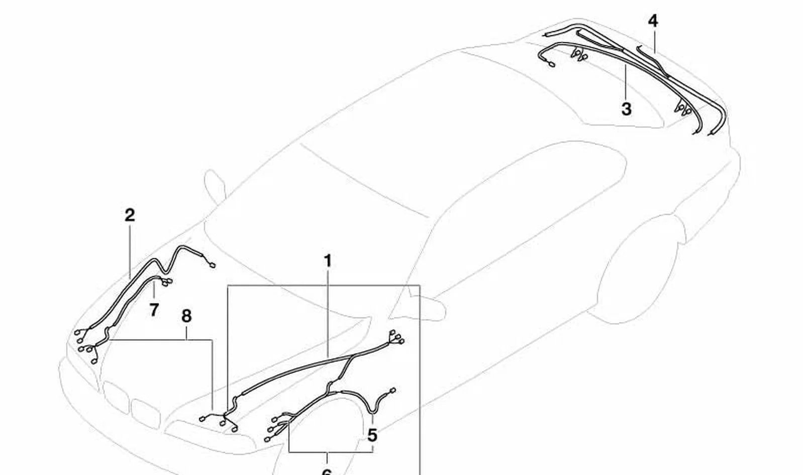 BMW 5 Serisi E39 Ek Sinyal Lambası Kablo Takımı 61118379475