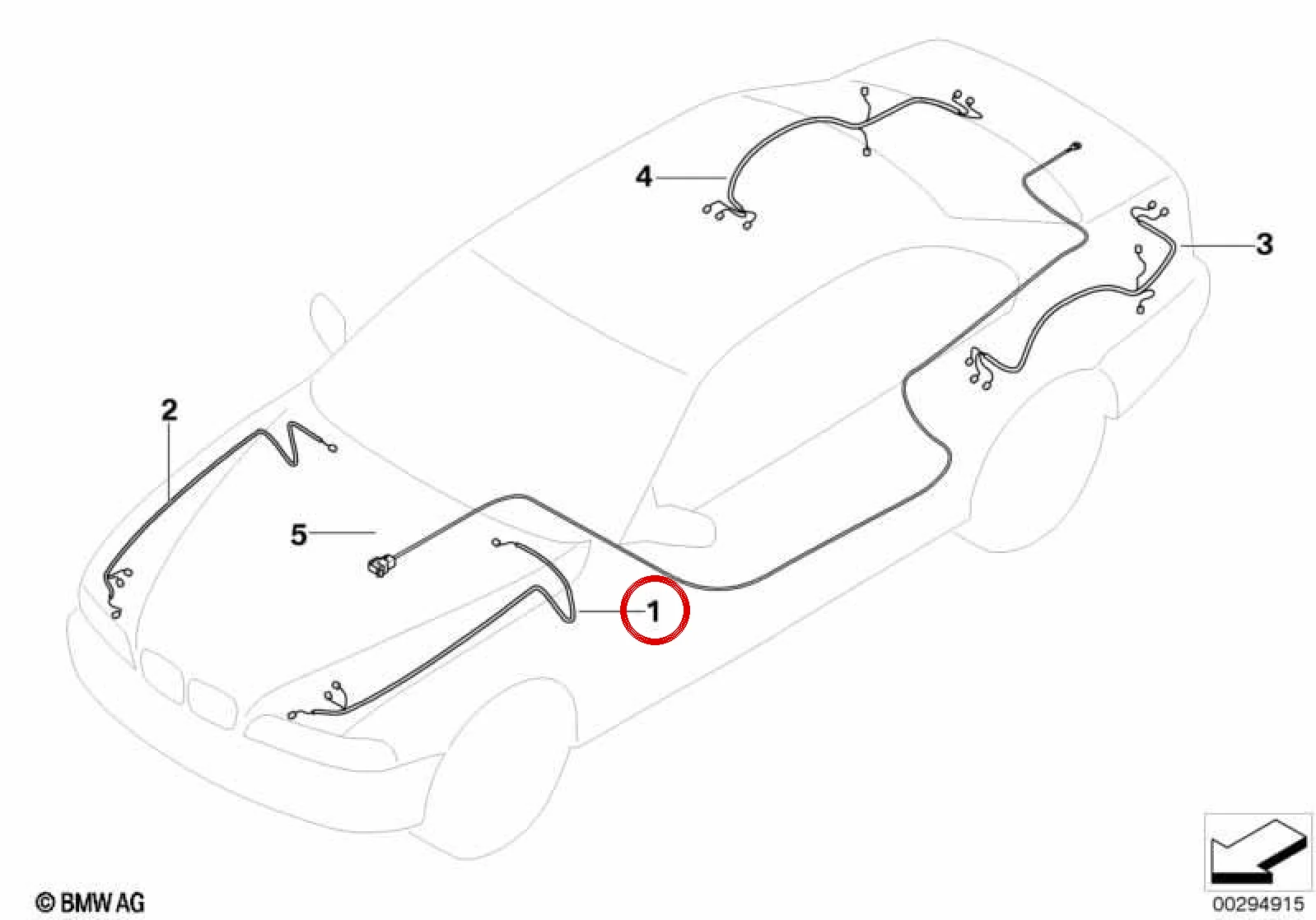 BMW 6 Serisi E63 E64 Ön Sol Tesisat Tamir Kablosu 61119234713