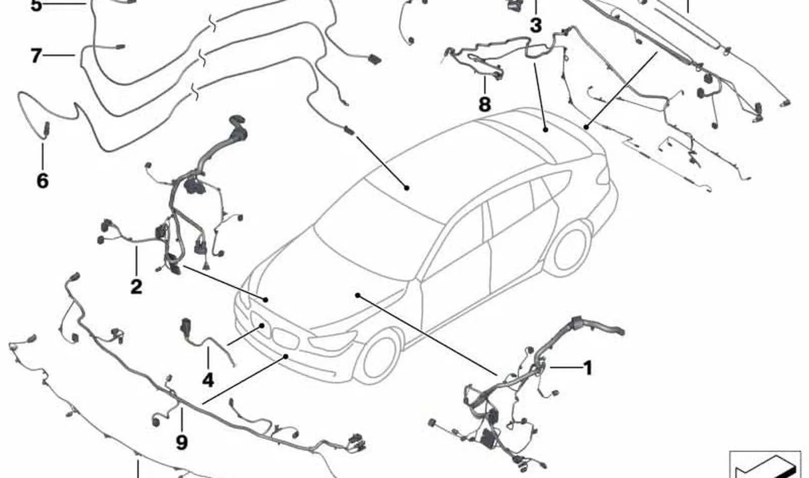 BMW F01 F02 F04 F07… Arka Kablo Onarım Seti 61119250778