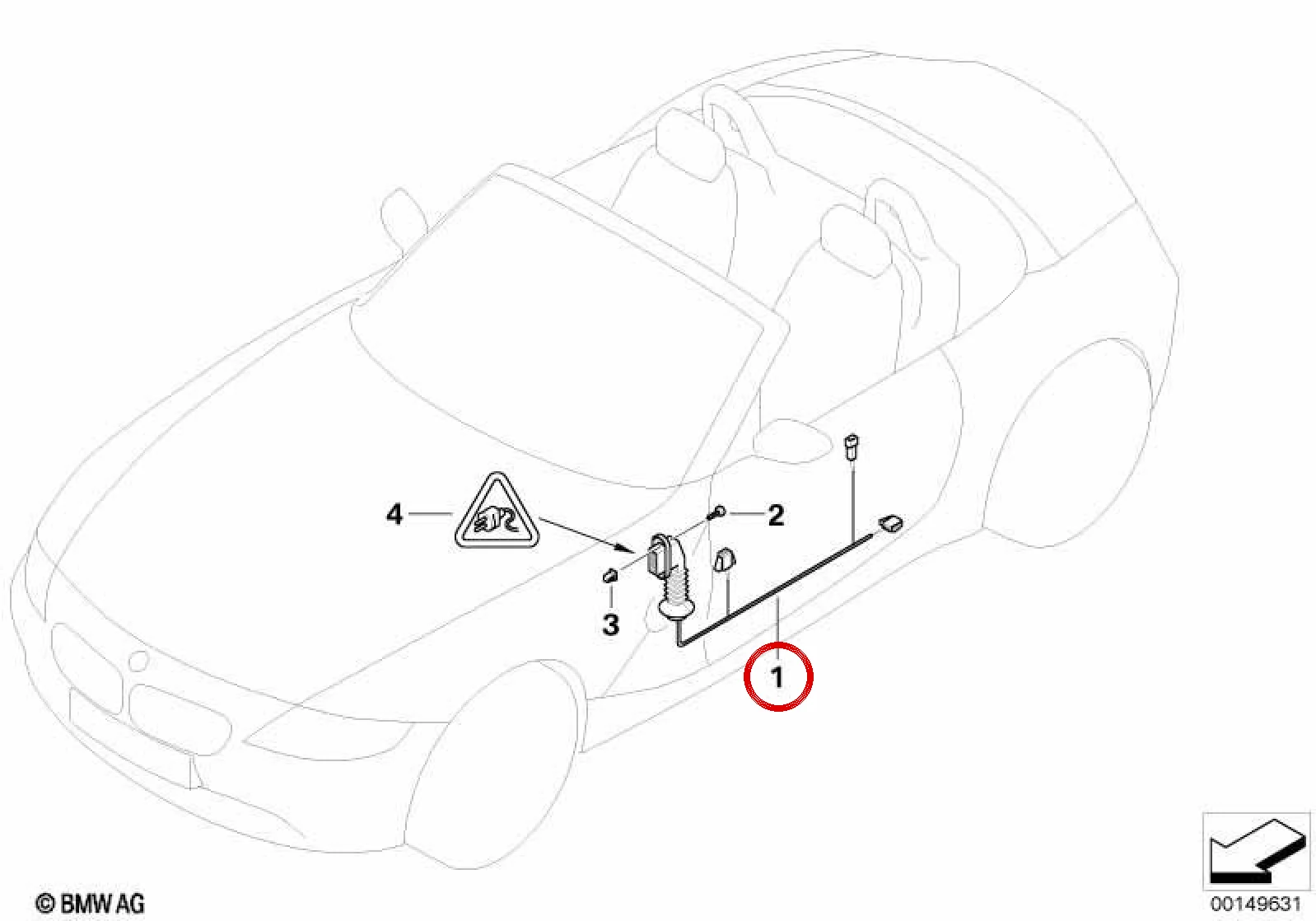BMW Z4 E85 E86 Yolcu Kapısı Kablo Takımı 61126986987