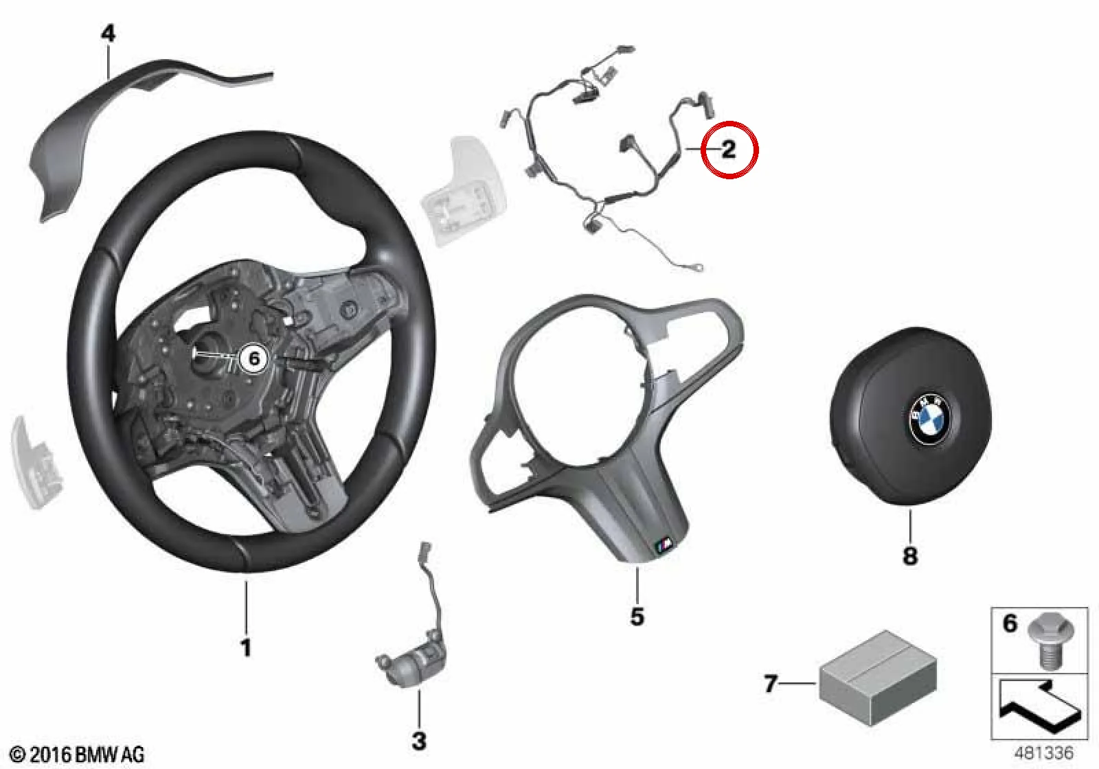 BMW F90 F91 F92 F93… Direksiyon Simidi Ara Kablosu 61128038912