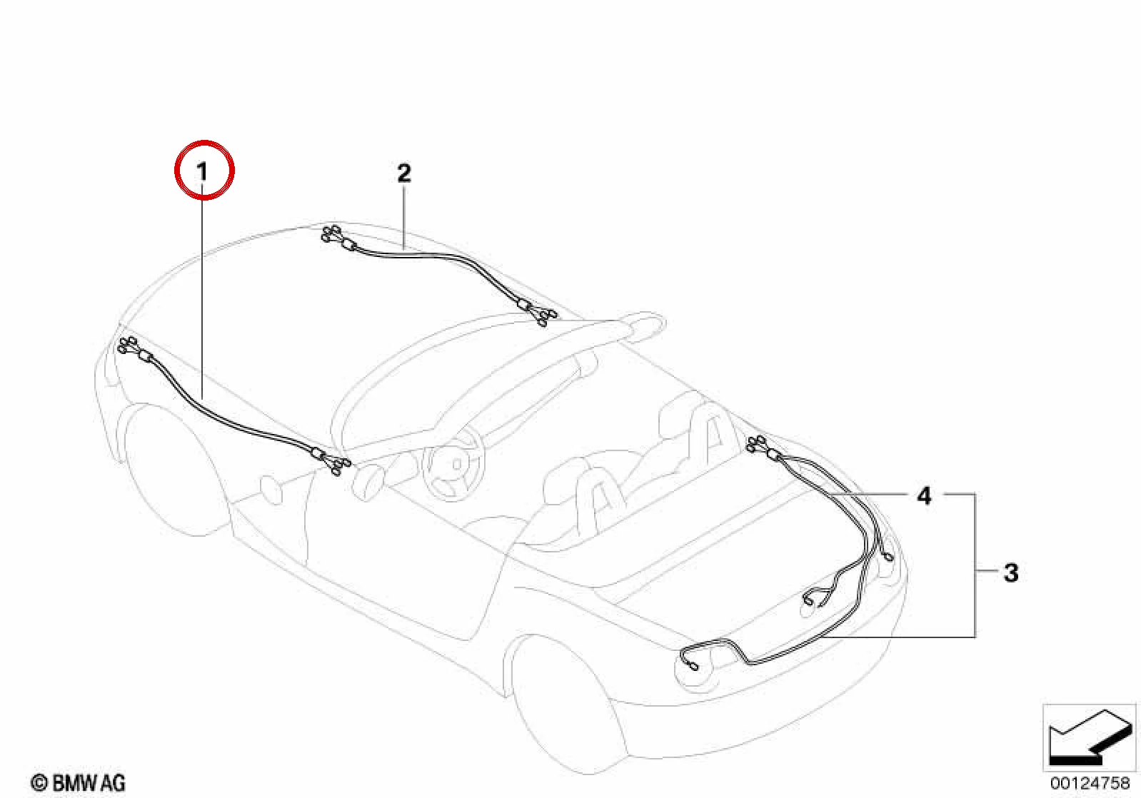BMW Z4 E85 E86 Ön Sol Kapı Tamir Kablo Takımı 61129122402