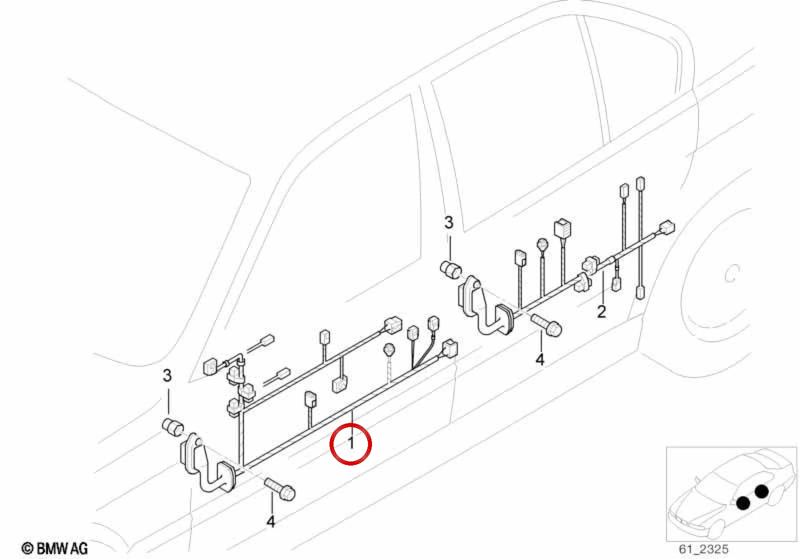 BMW 5 Serisi E60 E61 Sürücü Kapısı Kablo Demeti 61129175866