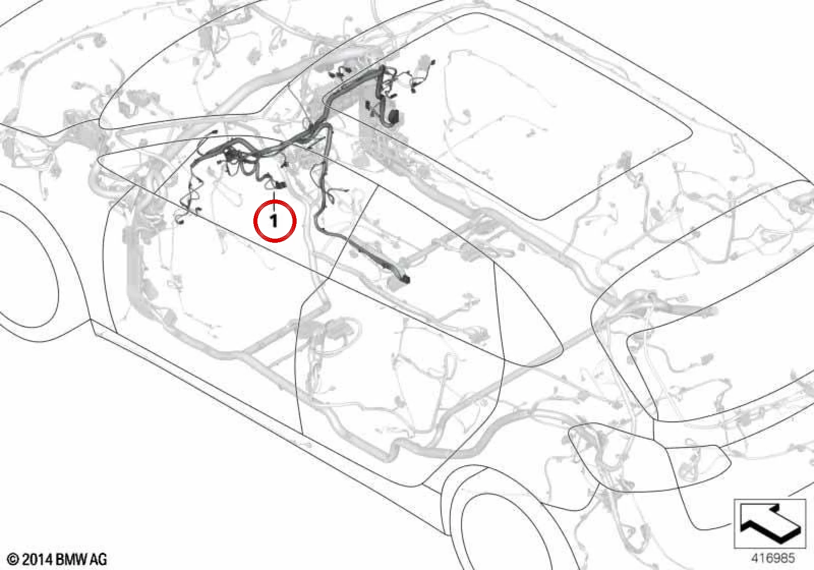 BMW X1 F48 Gösterge Paneli Kablo Demeti 61129384552