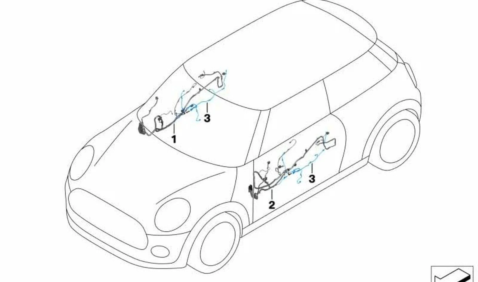 BMW MINI F56 F57 Yolcu Kapısı Kablo Demeti 61129389227