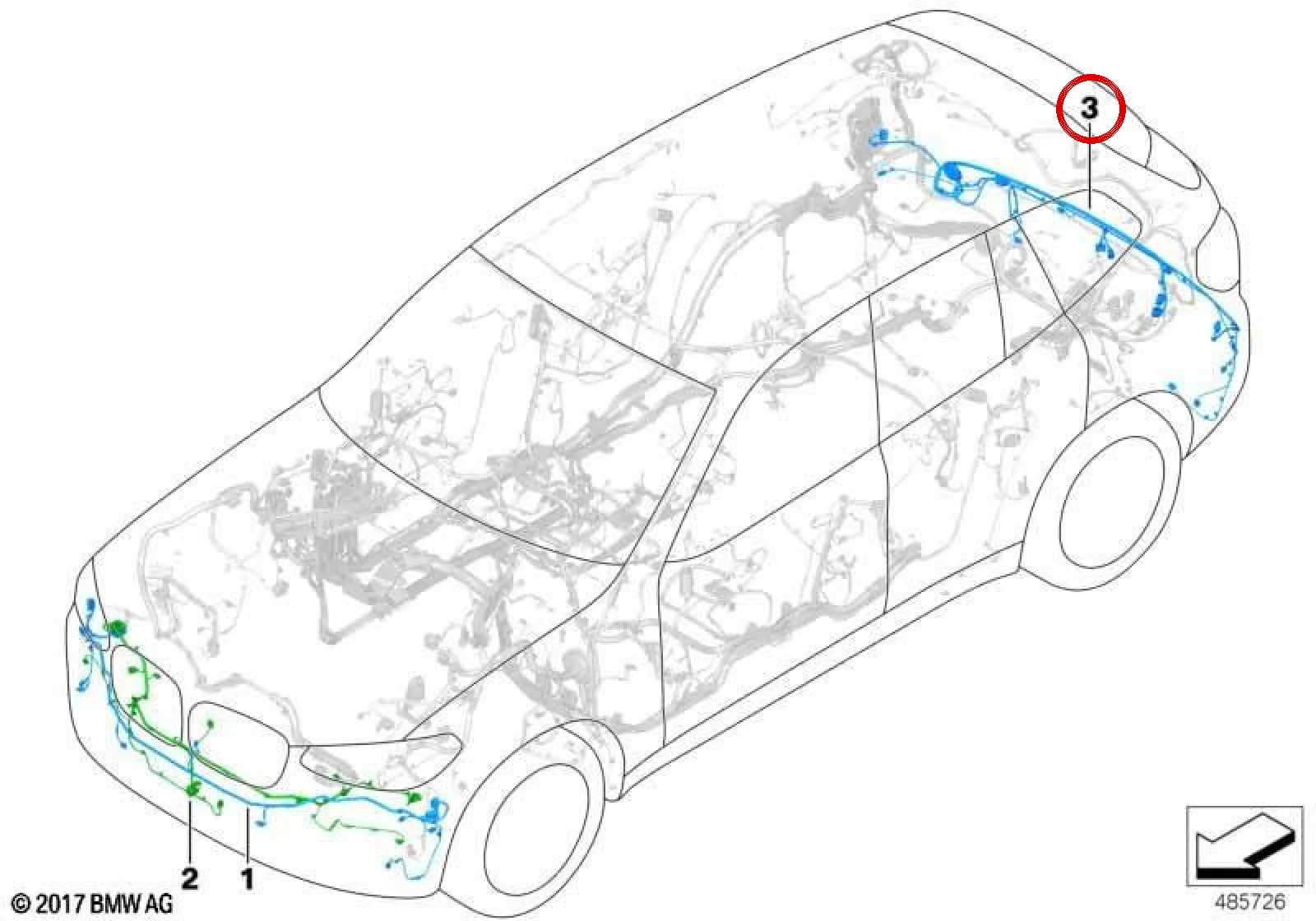 BMW X3 G08 Arka Tampon Sensör Kablo Demeti 61129824815