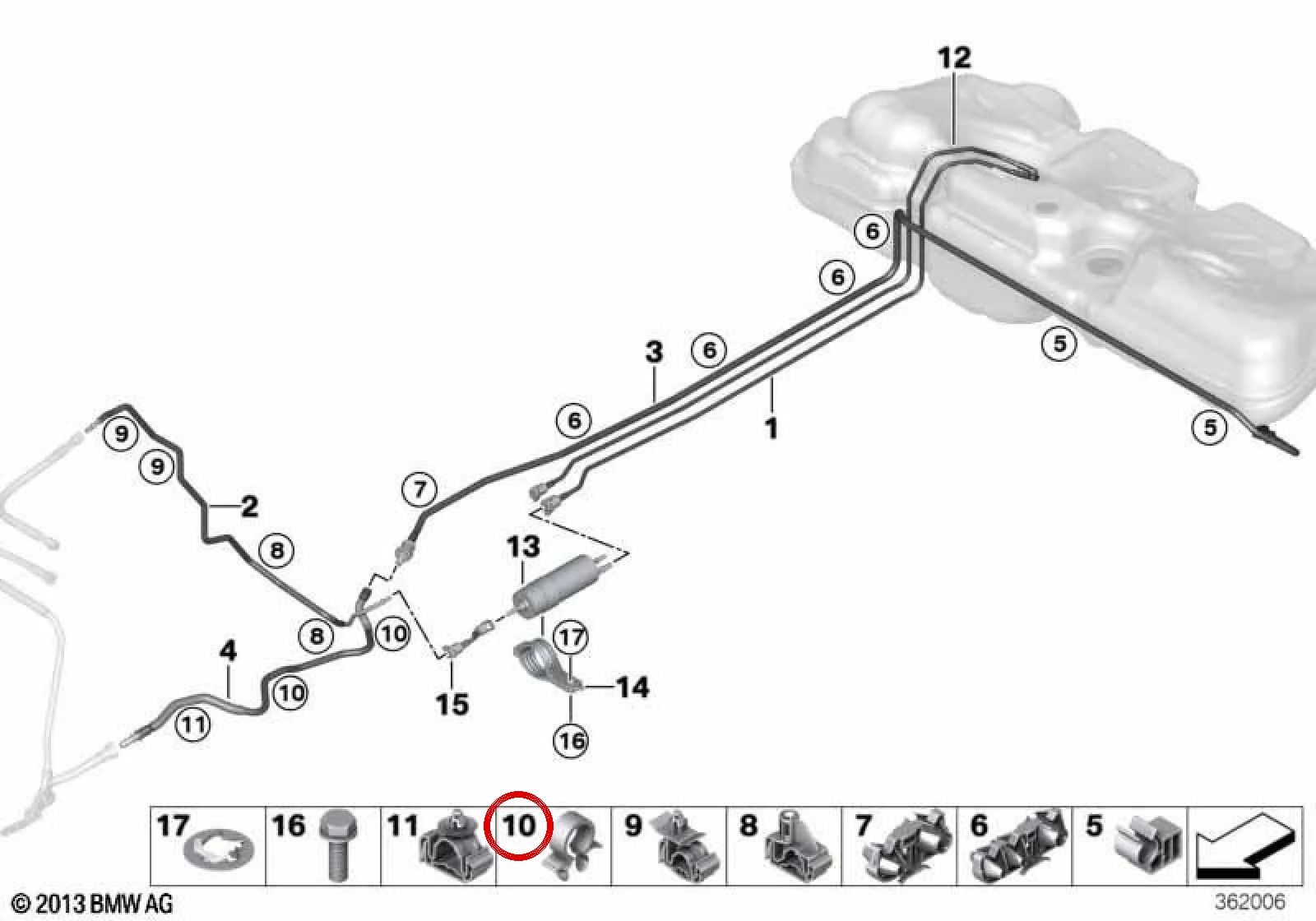 BMW F39 F45 F46 F48… Kablo Demeti Sabitleme Kelepçesi 61136904113