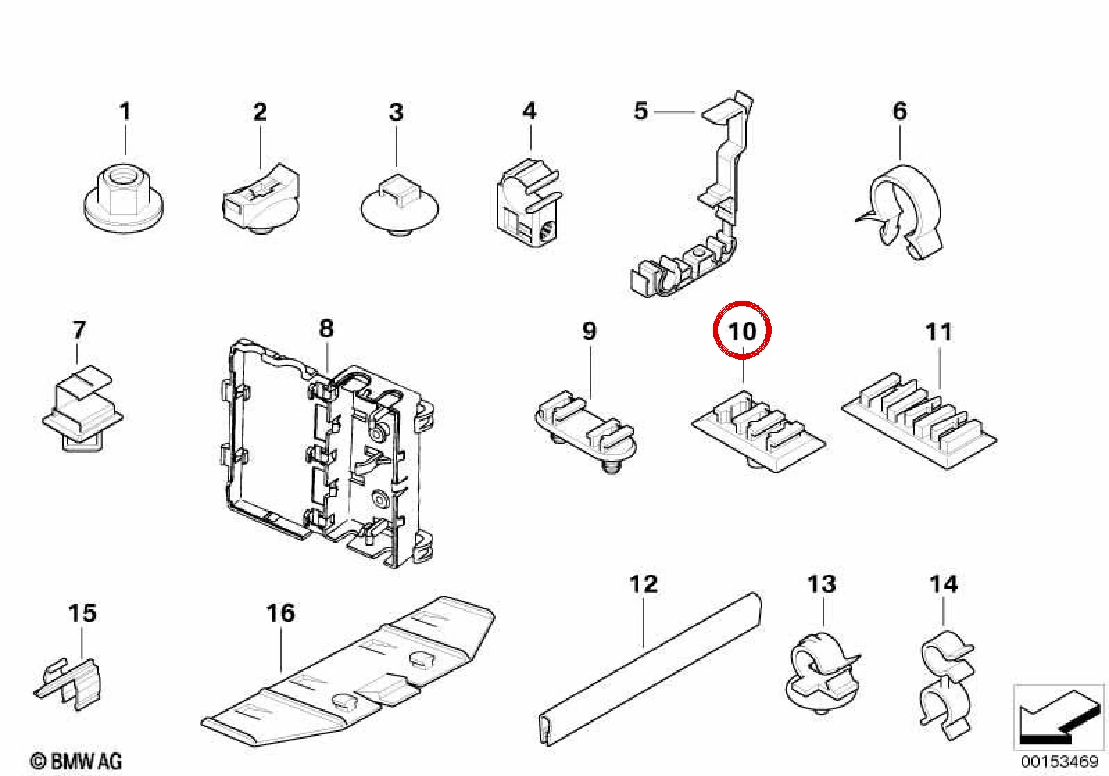 BMW E36 E38 E39 E46… Açık Gri Konnektör Tutucusu 61138099170