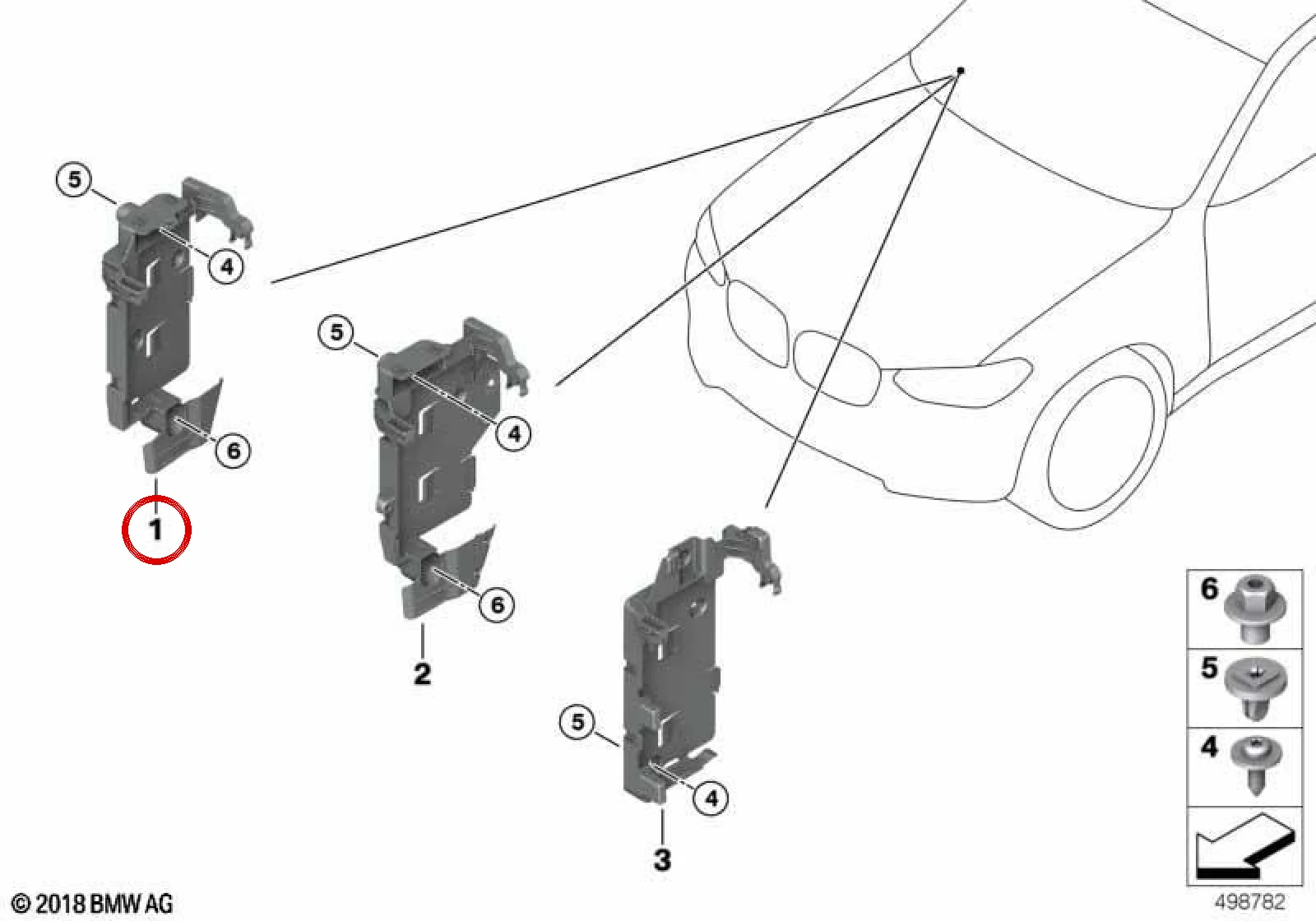 BMW G05 G06 G07 BDC Kontrol Ünitesi Tutucusu 61138780751