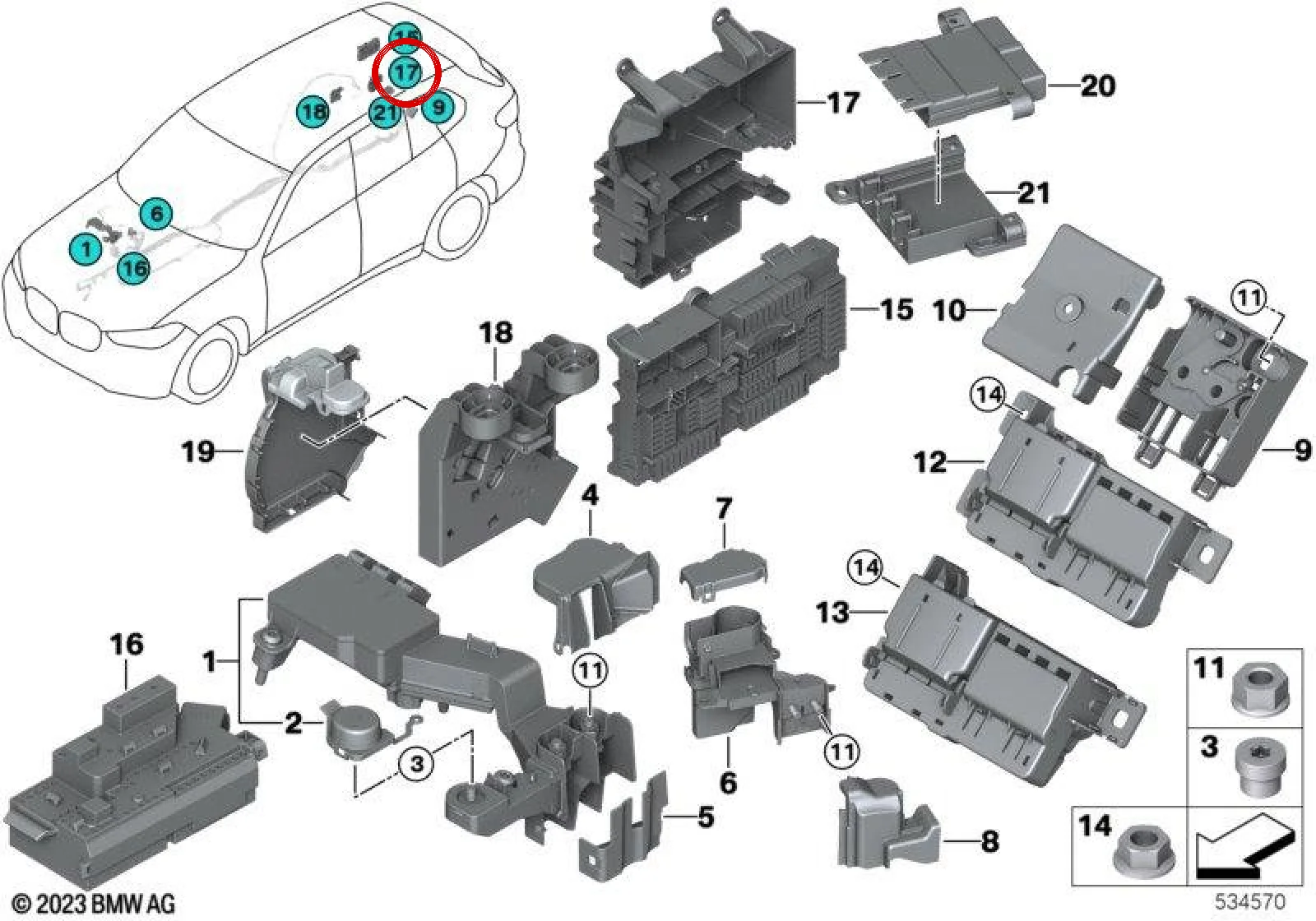 BMW X6 G06 Akım Dağıtım Kutusu Tutucusu 61138780756